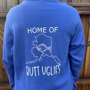 Home of Butt Uglies Royal Blue Hoodie Back