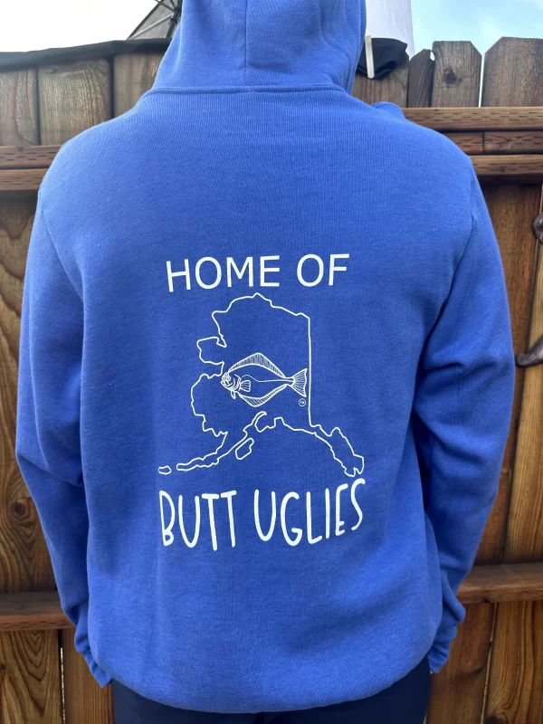 Home of Butt Uglies Royal Blue Hoodie Back