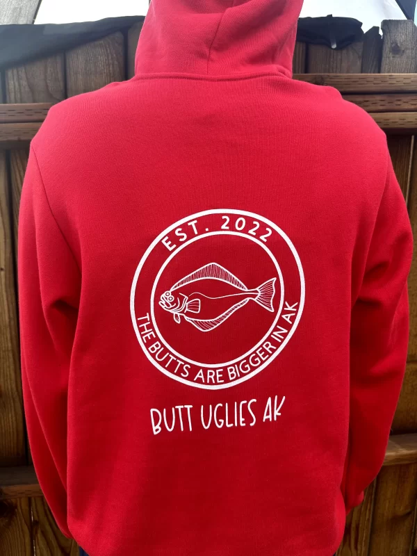 Butts are Bigger in AK Red Hoodie Back