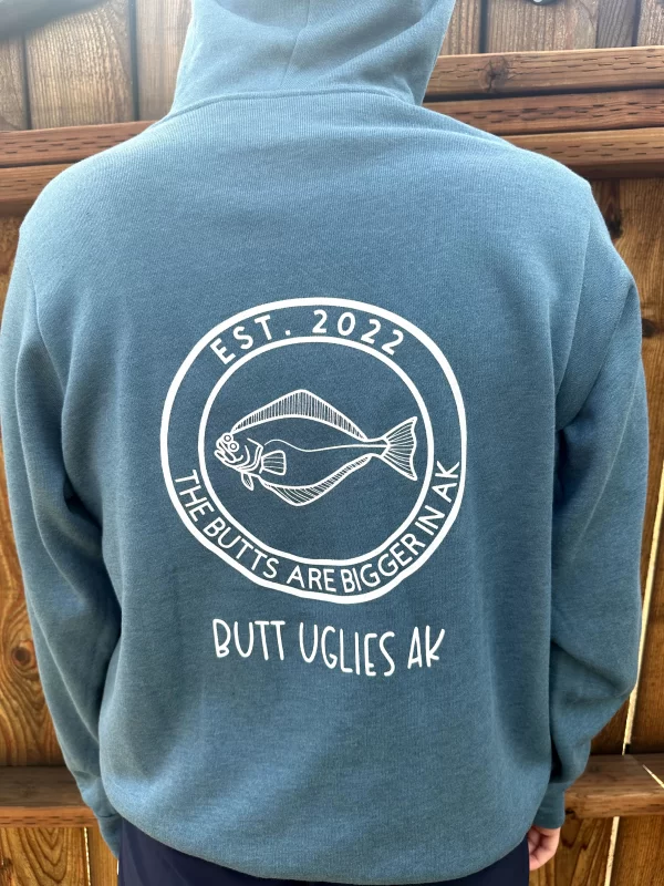 Butts are Bigger in AK Teal Hoodie Back